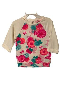 Sonoma Toddler Girl 3/4 Floral Sleeve Pullover Casual Sweater Size 4